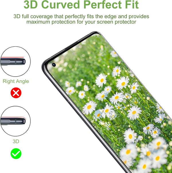2x 9H HÆRDET GLAS TIL ONEPLUS 9 PRO, AFRUNDEDE SIDER, SORT RAMME