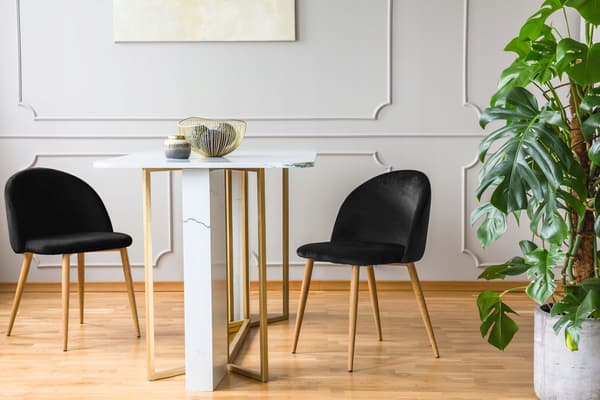 Polstret stol til stue, kontor, velvo, sort