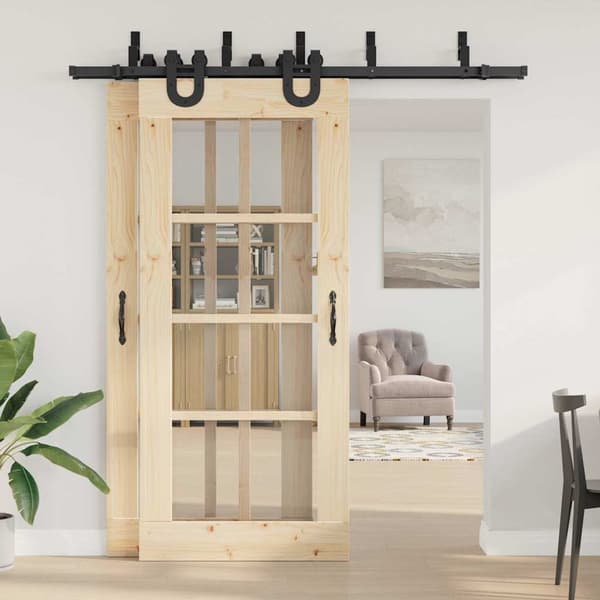 vidaXL monteringssystem til skydedør, 200 cm, stål, sort