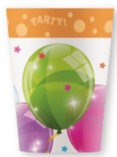 Plastikkopballoner til fødselsdagsfest 250ml