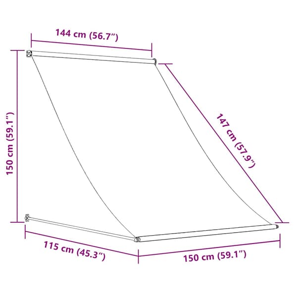 vidaXL Rullmarkis 150 x 150 cm krämfärgad
