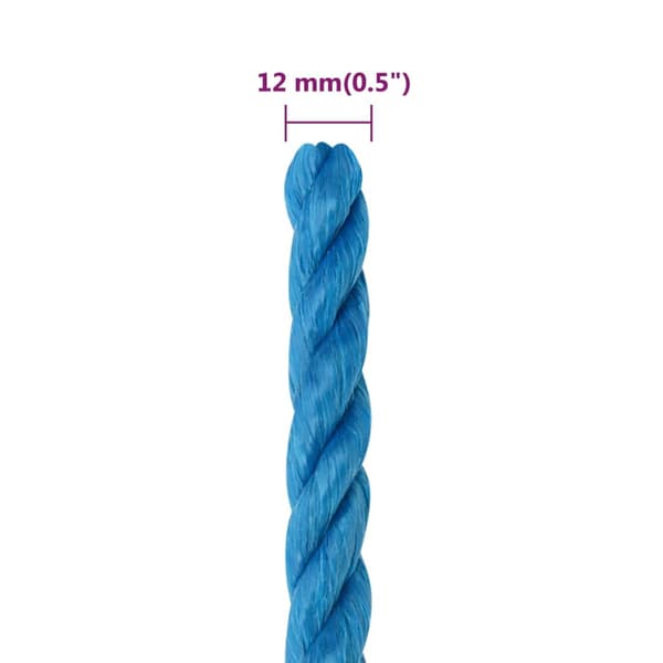 vidaXL arbejdsreb, blå, 12 mm, 25 m, polypropylen
