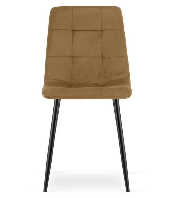 KARA stol - brun sammet / svarta ben x 1