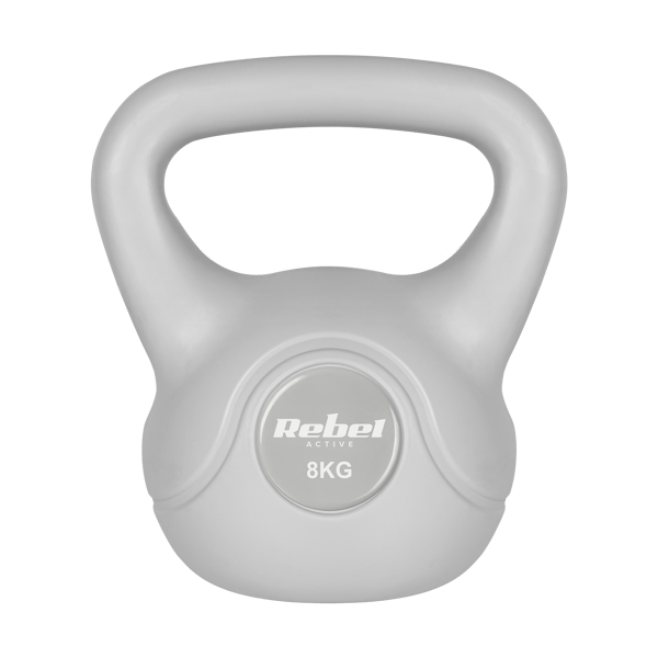 Kettlebell 8kg grå kettlebell hantelviktsboll för ABS Rebel-övningar