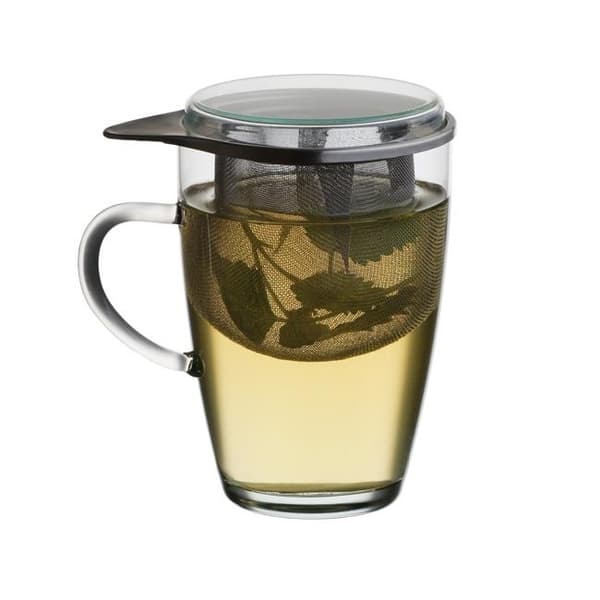 Glas 350ml med tebrygger og låg