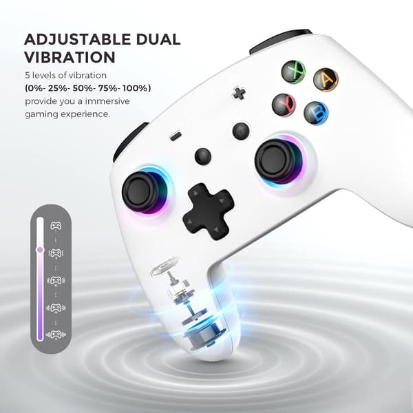 TRÅDLØS LED-CONTROLLER TIL NINTENDO SWITCH LITE OLED HVID TURBO