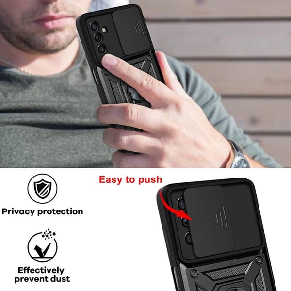 ARMOR ETUI TIL SAMSUNG GALAXY A13 5G SORT KAMERA MED RING