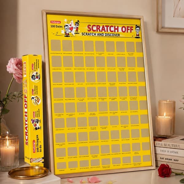 Skrab 100 dates - Skrab plakat med datingidéer A2