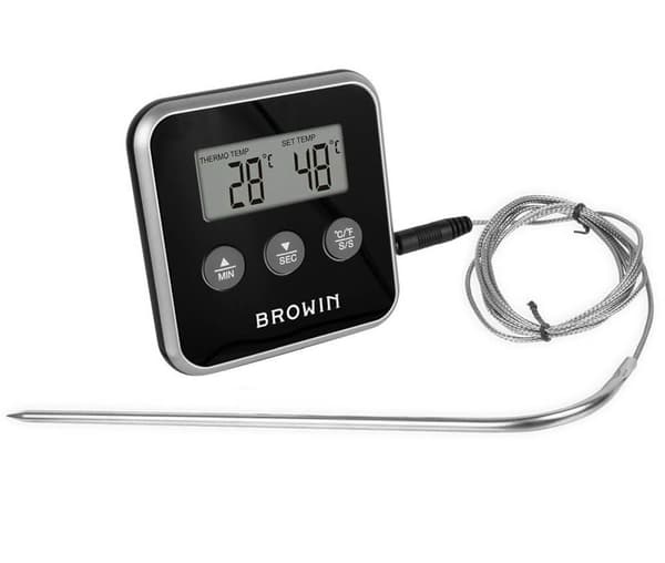 Elektronisk kulinarisk termometer 0 +250°C hvid/sort
