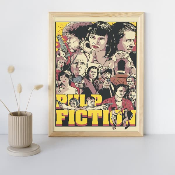 MALING EFTER TAL MED RAMME Billeder til maleri - Pulp Fiction 40x50 cm