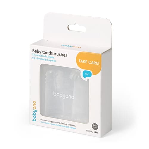 Set med 2 fingertandborstar för bebisar, Babyono
