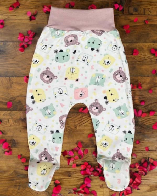 92 piger halvsovende shorts, trykfri shorts, 100% bomuld, lyserøde bamsebjørne