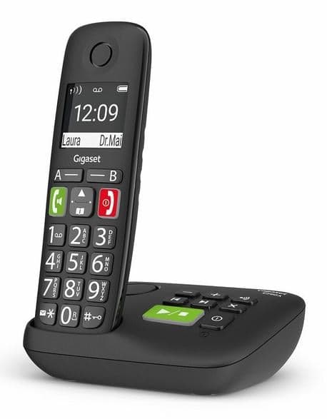 GIGASET E290A — kablet telefon med telefonsvarer, sort