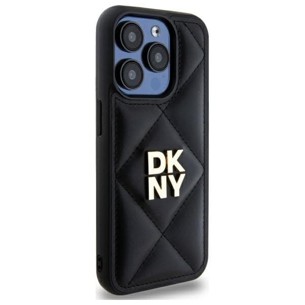 DKNY DKHCP15LPQDSLK iPhone 15 Pro 6.1 sort/sort quiltet Stack-logo
