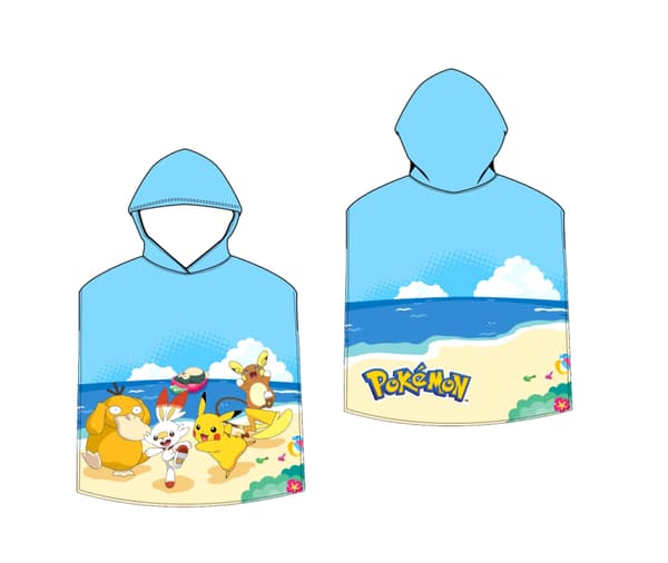 PIKACHU POKEMON Badponcho med huva
