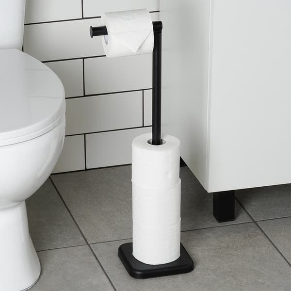 Svart toalettpappershållare 56 cm