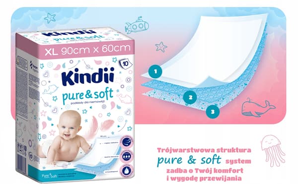 038689 HH Underlag Kindii Pure&Soft 90x60cm 10 st