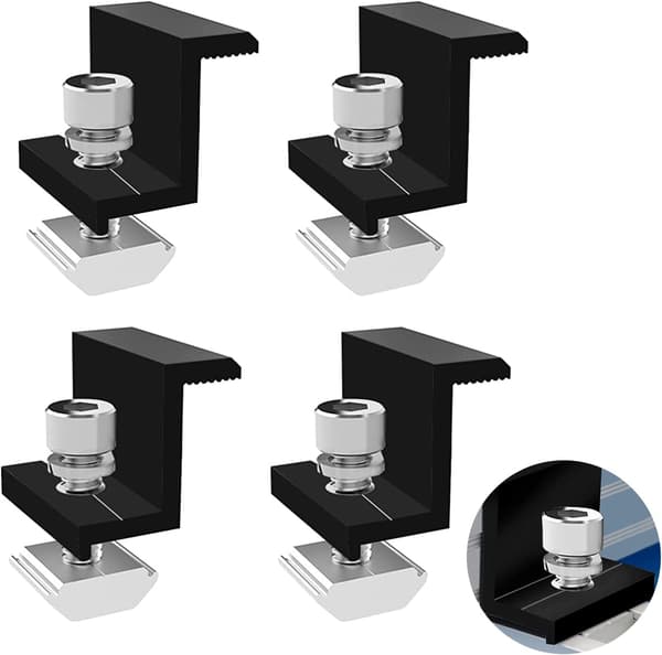 4x30mm midterterminaler med skrue, solcelleklemme, sort
