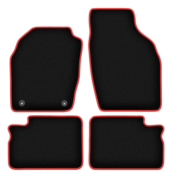 Velour måtter med rød kant til Opel Agila A hatchback (2000-2007)