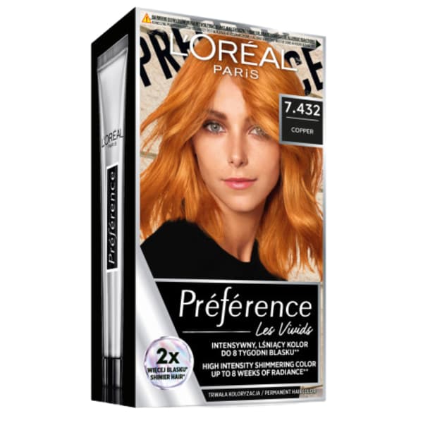 L'Oréal Paris Préférence Levende farver Permanent hårfarve 7.432 Kobber