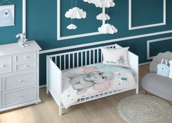 Babysängkläderset 100x135 Elefant BOMULL