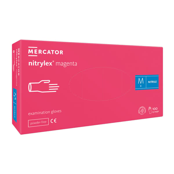 Nitriilikäsineet M pinkki Mercator Nitrylex Magenta 100 kpl