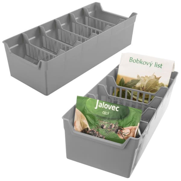 Krydderiholder organizer grå 30x13x8 cm 2 stk.