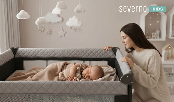 Sammenklappelig rejseseng, 3 niveauer + taske