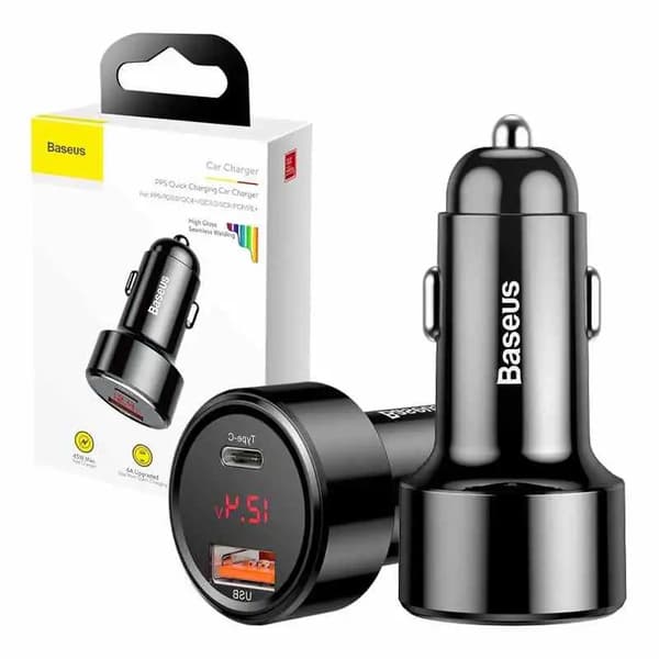Baseus Magic USB + USB-C QC 4.0 PD 45W Autolaturi (Musta)