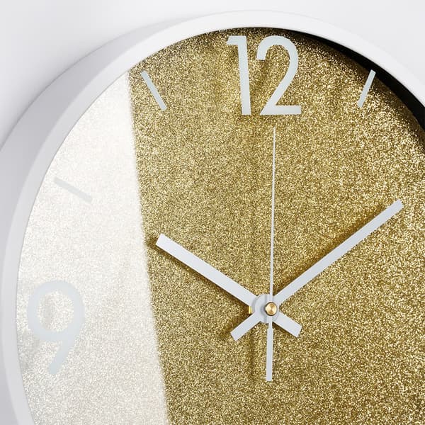 Vægur guld hvid 29,5 cm