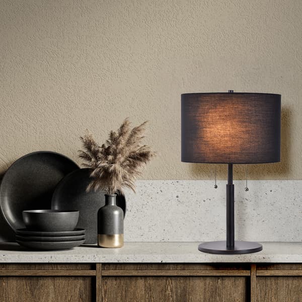 FOGO 2 E27 BORDLAMPE SORT LYS PRESTIGE LP-0304/2T BK