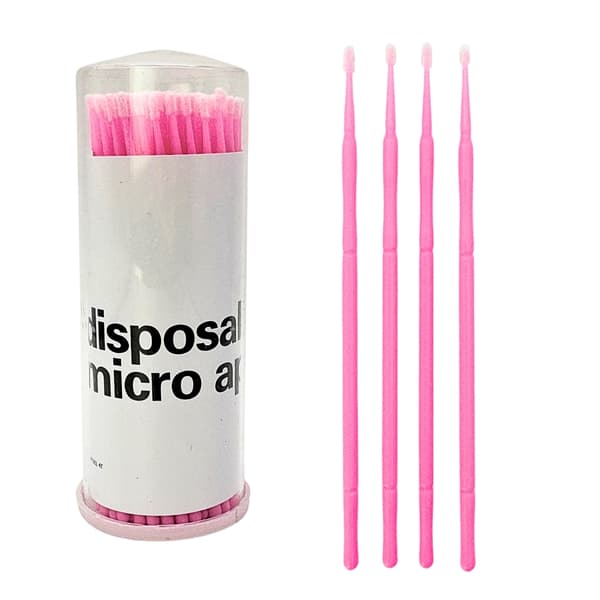 Mikrovippeapplikatorer, lyserøde engangsapplikatorer, 100 stk.