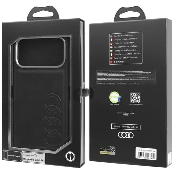 Audi TT MagSafe-etui i kunstlæder til iPhone 17 Pro Max - Sort