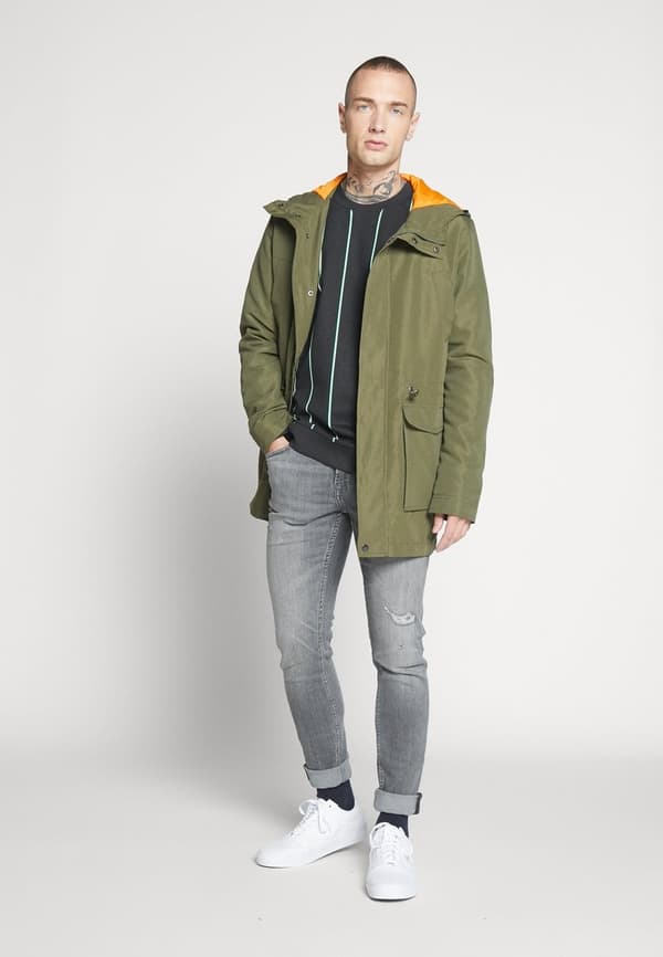 ONLY&SONS KHAKI PARKA MED HÆTTE S 1A8G3*