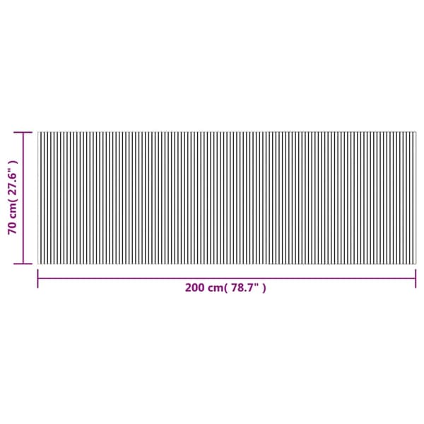 vidaXL Suorakulmainen matto, harmaa, 70x200 cm, bambu