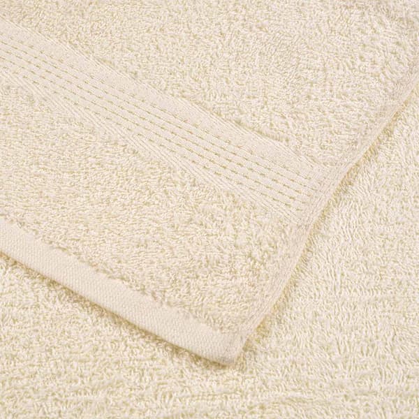 vidaXL badehåndklæder, 10 stk., cremefarvede, 100x150 cm, 100% bomuld