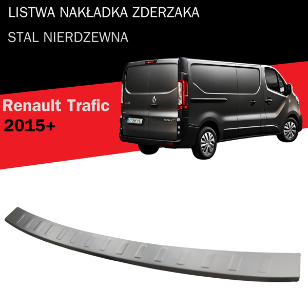 Baklucka-dekorationslist rostfritt stål krom Renault Trafic 2015-