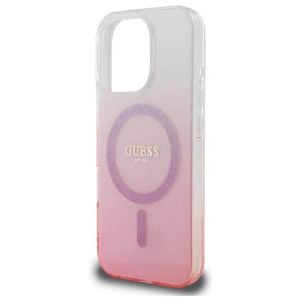 Guess IML Glitter Gradient MagSafe - iPhone 16 Pro cover (lyserød)