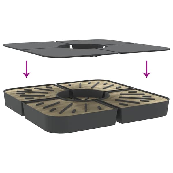 vidaXL parasolfod, 4 dele, 100 kg, PP