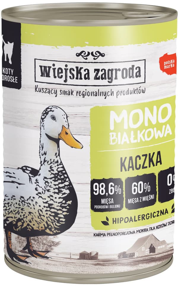 Wiejska Zagroda | Voksen | Monoprotein kattefoder 400g - And 400g