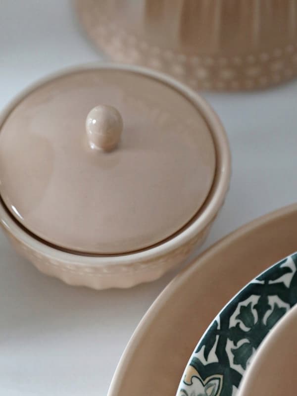 SOCKERSKÅL 220ML KERAMISK MOSAK BEIGE LINE
