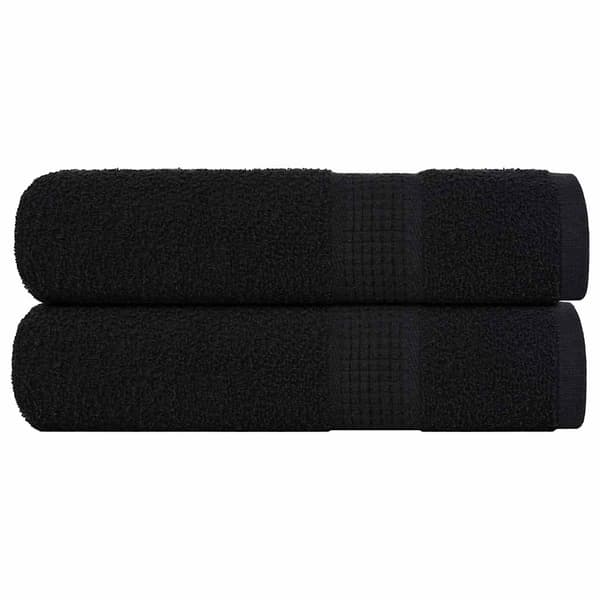 vidaXL Handdukar, 2 st, Svarta, 50x100 cm, 100% bomull