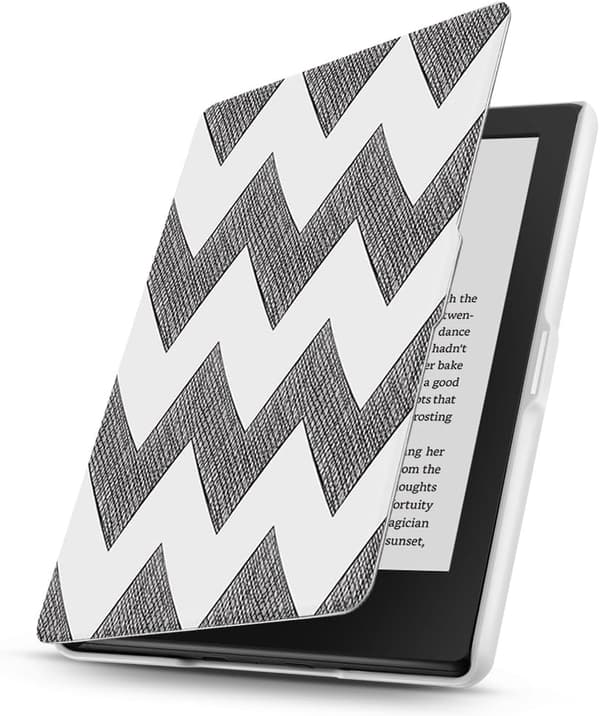 ETUI TIL KINDLE PAPERWHITE 11-GEN 6" 2022 SORT HVID ZIGZAG