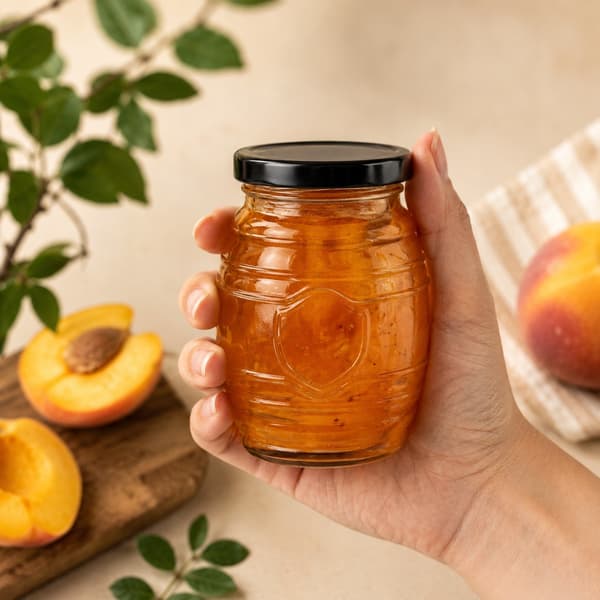 Dekorative krukker UL 180ml glaskrukke til honning og marmelade, sæt med 5 stk.