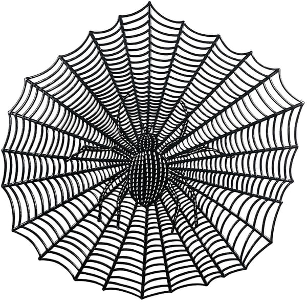 Spindelvævsbase Sort Edderkop Halloween 38cm