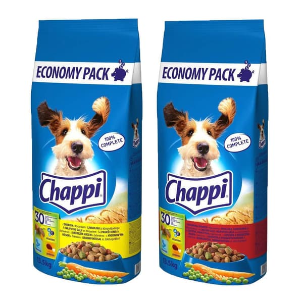 Chappi torrfoder för hundar med fågel och grönsaker 2x13,5 kg