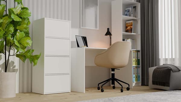 ALMA WHITE Kommode med 4 låger og 4 hylder