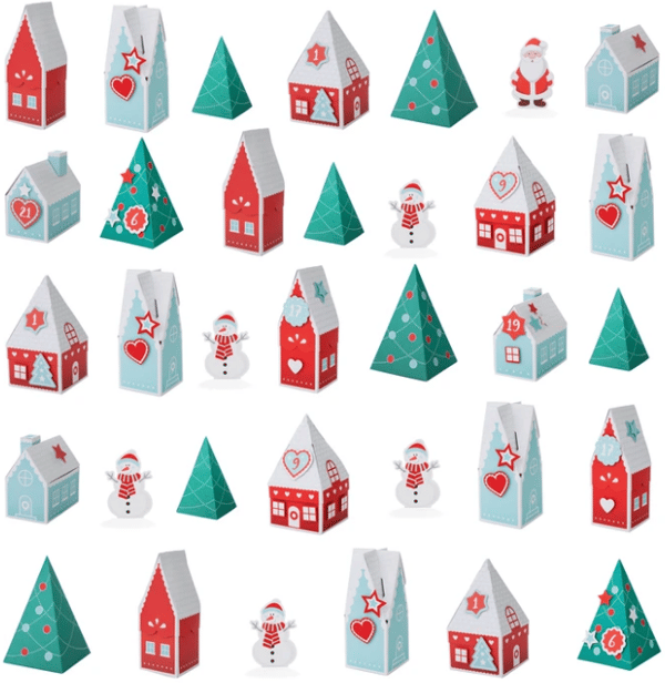 Adventskalender 24 delar DIY-hus