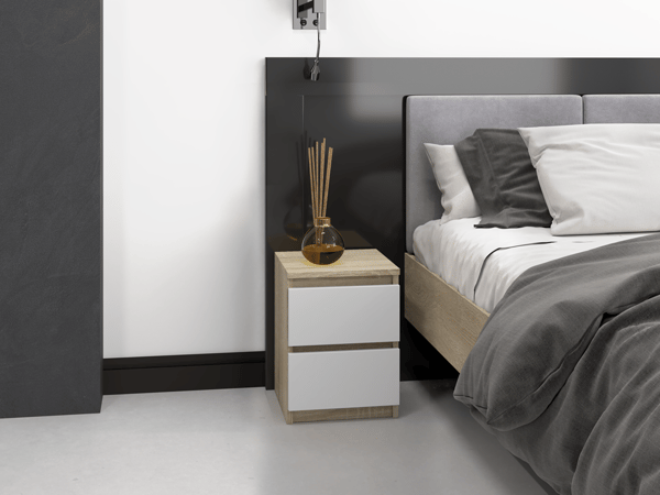 Malwa M2 sengebord HVID SONOMA