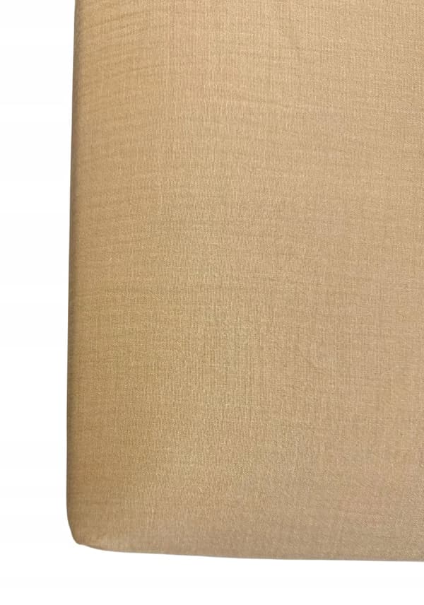 Fästlakan för barnsäng 120x60 cm muslin med elastik beige